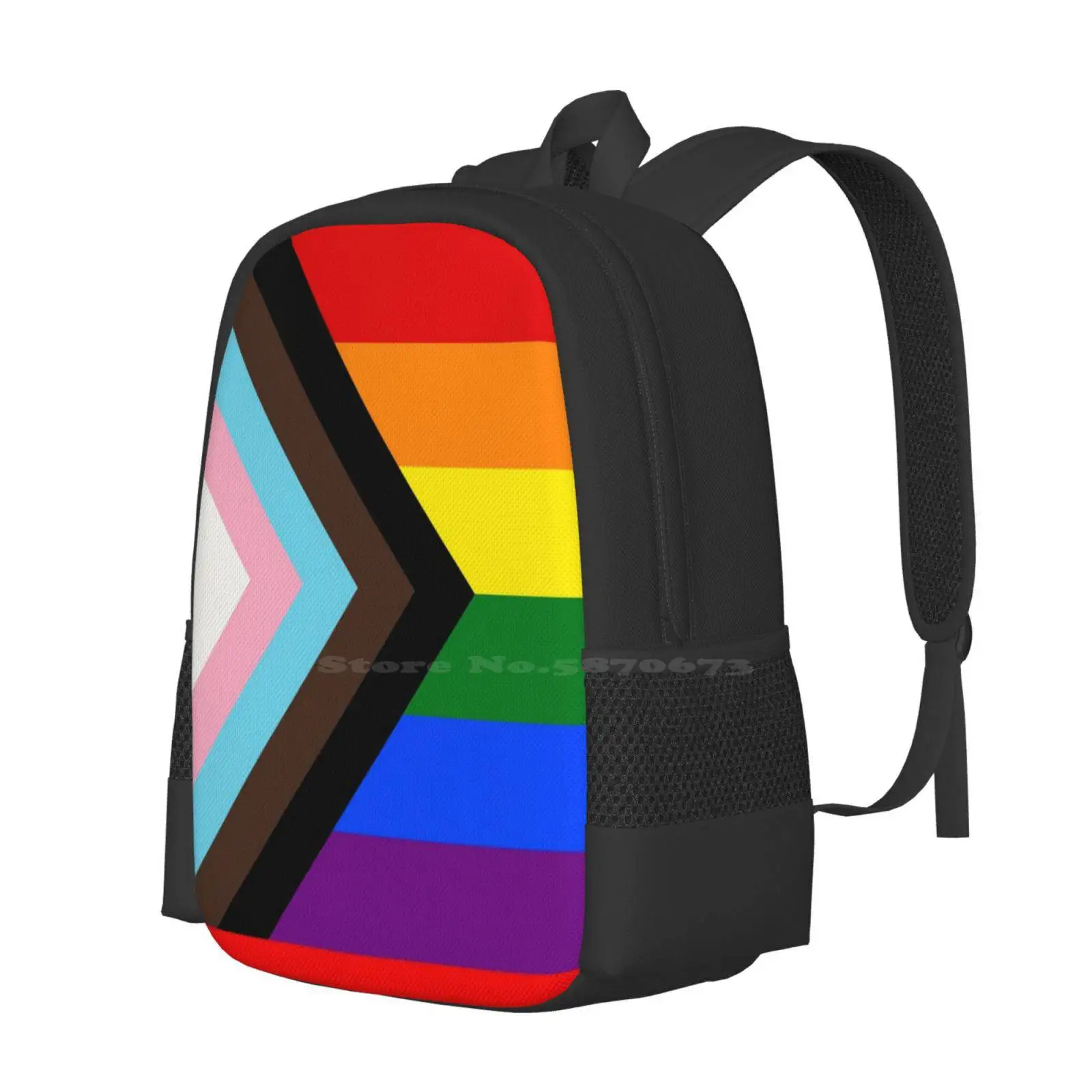 Progress Pride Flag School Bags Travel Laptop Backpack Progress Pride Flag Gay Pride Flag Genderqueer Fluid Flexible Pattern