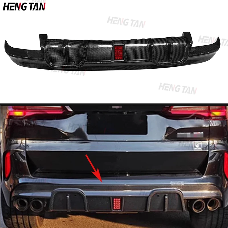 

Carbon Fiber Car Rear Bumper Lip Diffuser Spoiler Parts For BMW X5M F95 X6M F96 2020-2024 Upgrade Body kit