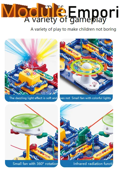 Giocattoli educativi all\'ingrosso blocchi di costruzione elettronici che assemblano giocattoli per kit di esperimenti scientifici per bambini