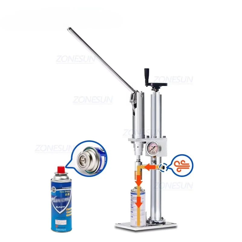 ZS-CQ1 Manual Aerosol Spray Paint Can Gas Filling Machine Air Freshener Sunscreen Spray Cans Gas-Filled Device