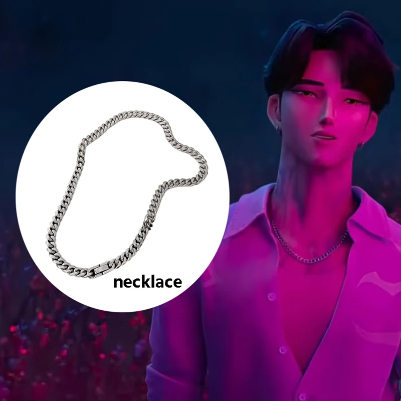 KPop Demon Hunters Jinu Cosplay Wig Sajaboys Dress Up Costume Accessories Anime Movie Role Play Sunglasses Man Necklace Earrings