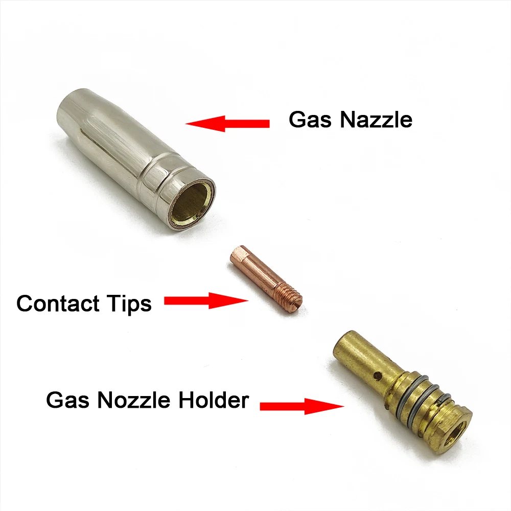 Consumibles de antorcha de soldadura MIG 14AK, soporte de puntas de boquilla de Gas para válvula de Gas, soldador sin Gas integrado,