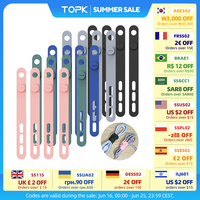 TOPK Silicone Cable Ties Assorted Color Reusable Heavy Duty Cable Organizer Management for Fastening Cords and Wires