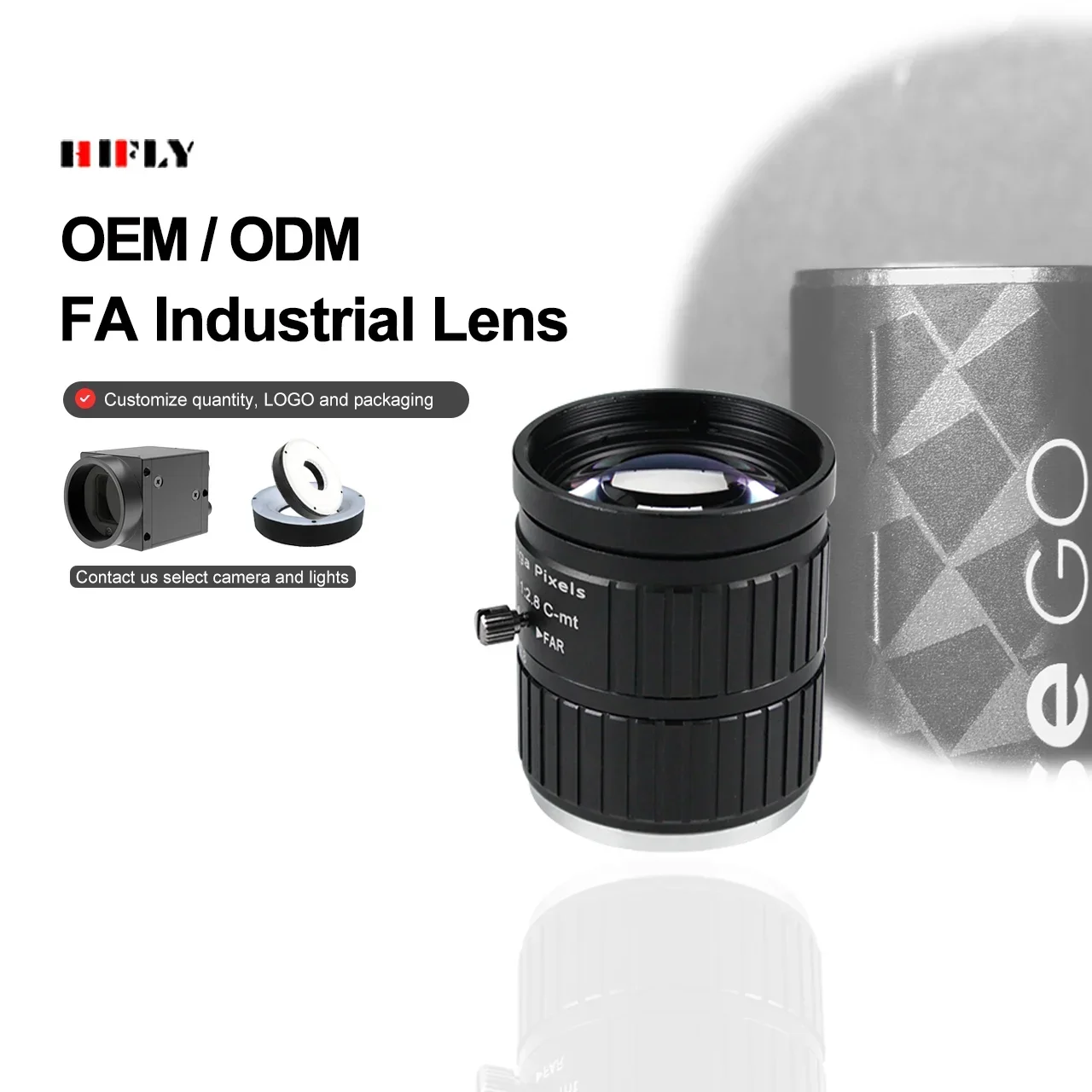 HIFLY 75mm 1" 10MP Machine Vision Camera Lenses Industrial Optical C Mount Fa Lens For Defect Detection