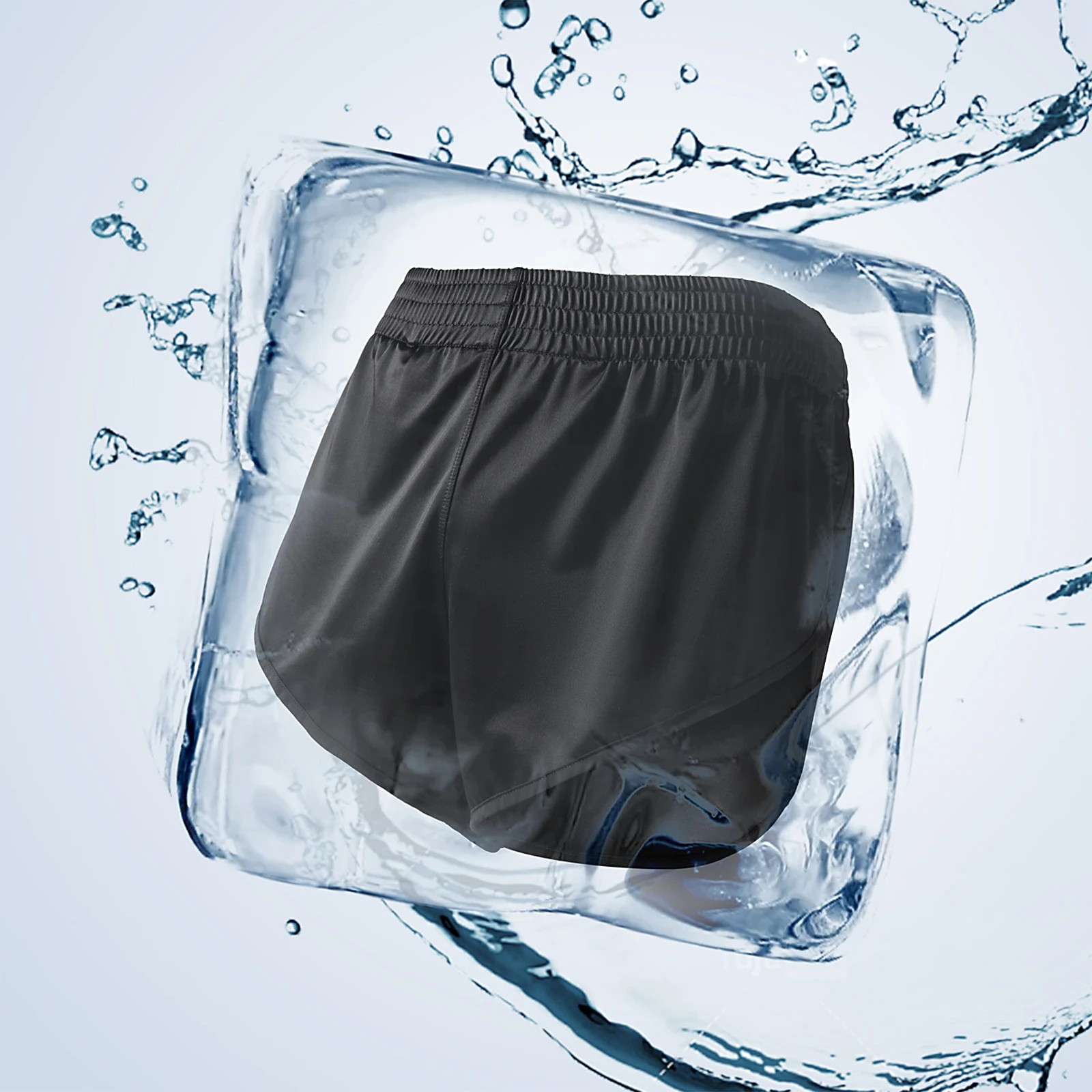Satin-Herren-Boxershorts mit Seitenschlitz, glänzender Pfeil-Design, sexy Unterwäsche, innerer Netzbeutel, Jockstrap, Schlafhose, Homewear – Detail 2