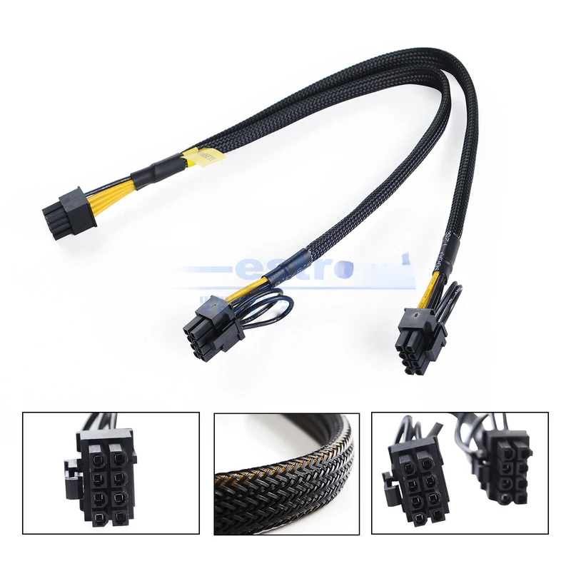 YY+8Pin to Dual 8Pin(6+2) PCI-E Graphics Card GPU Power Cable For HP ML350P G8 35cm