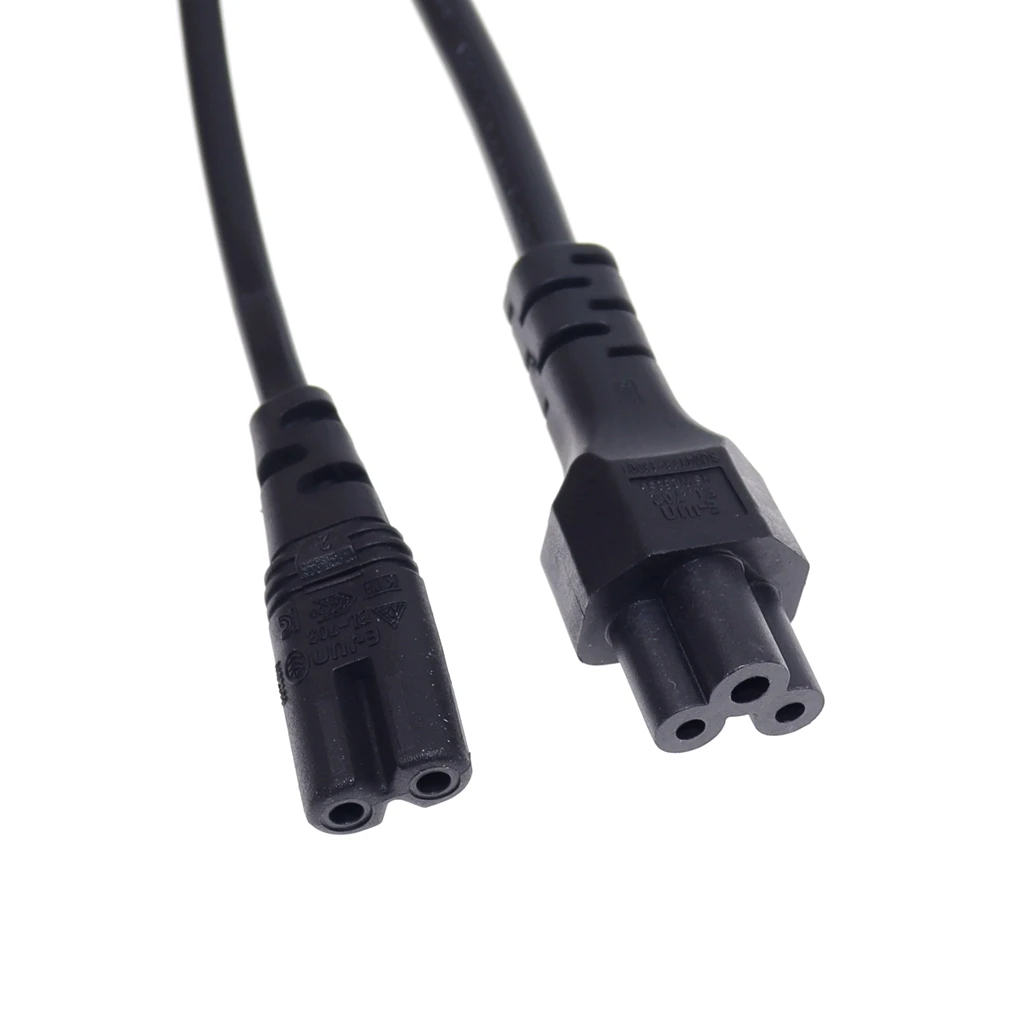 Y Type Splitter Power Cord ,IEC320 C14 Plug 3-Prong Male Power Cable Cord AC Power Adapter to C7 +C5 Female