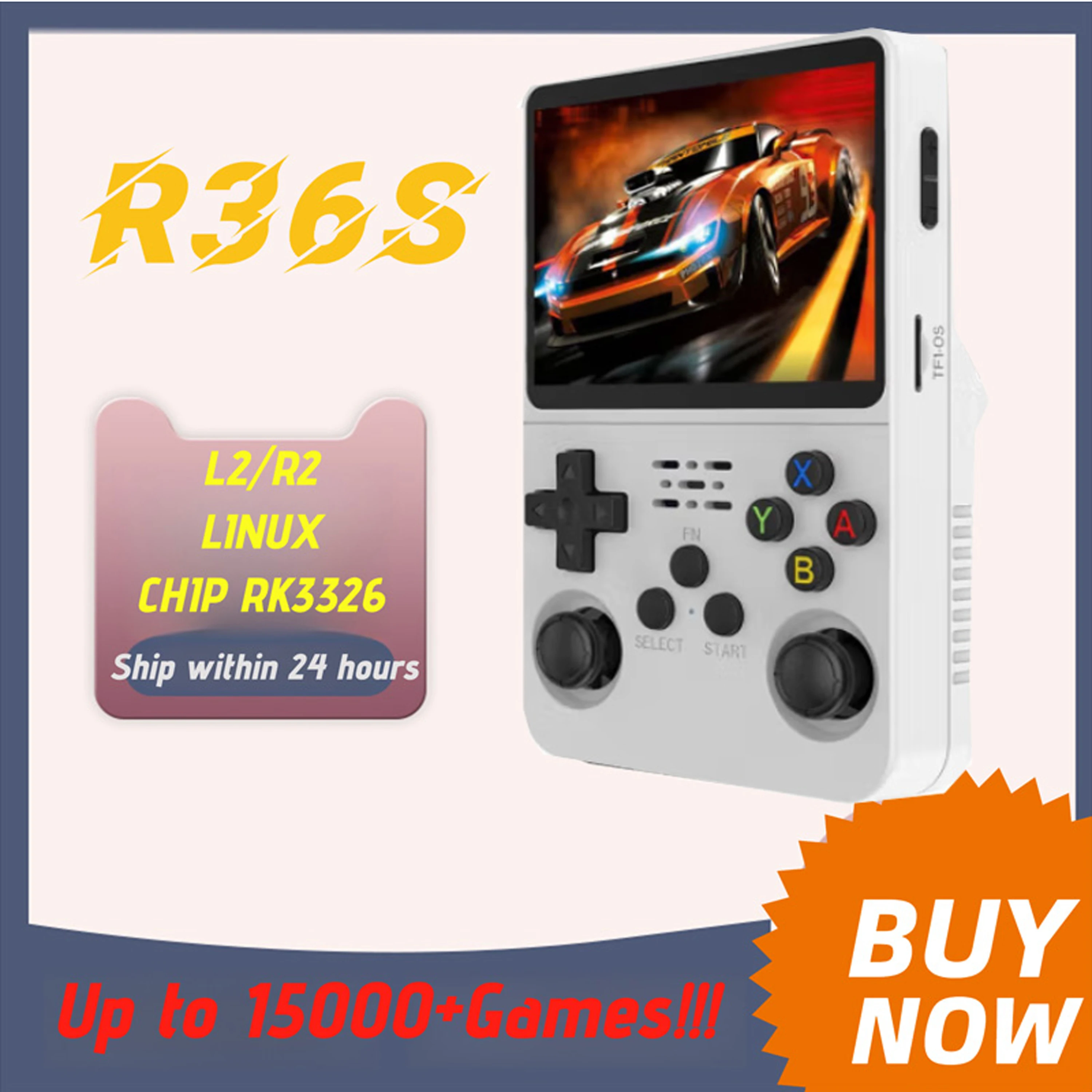 

NEW R36S Retro Handheld Game Console Linux System 3.5 Inch IPS Screen Portable Pocket Video Player 64GB 128GB Games Kid Gift