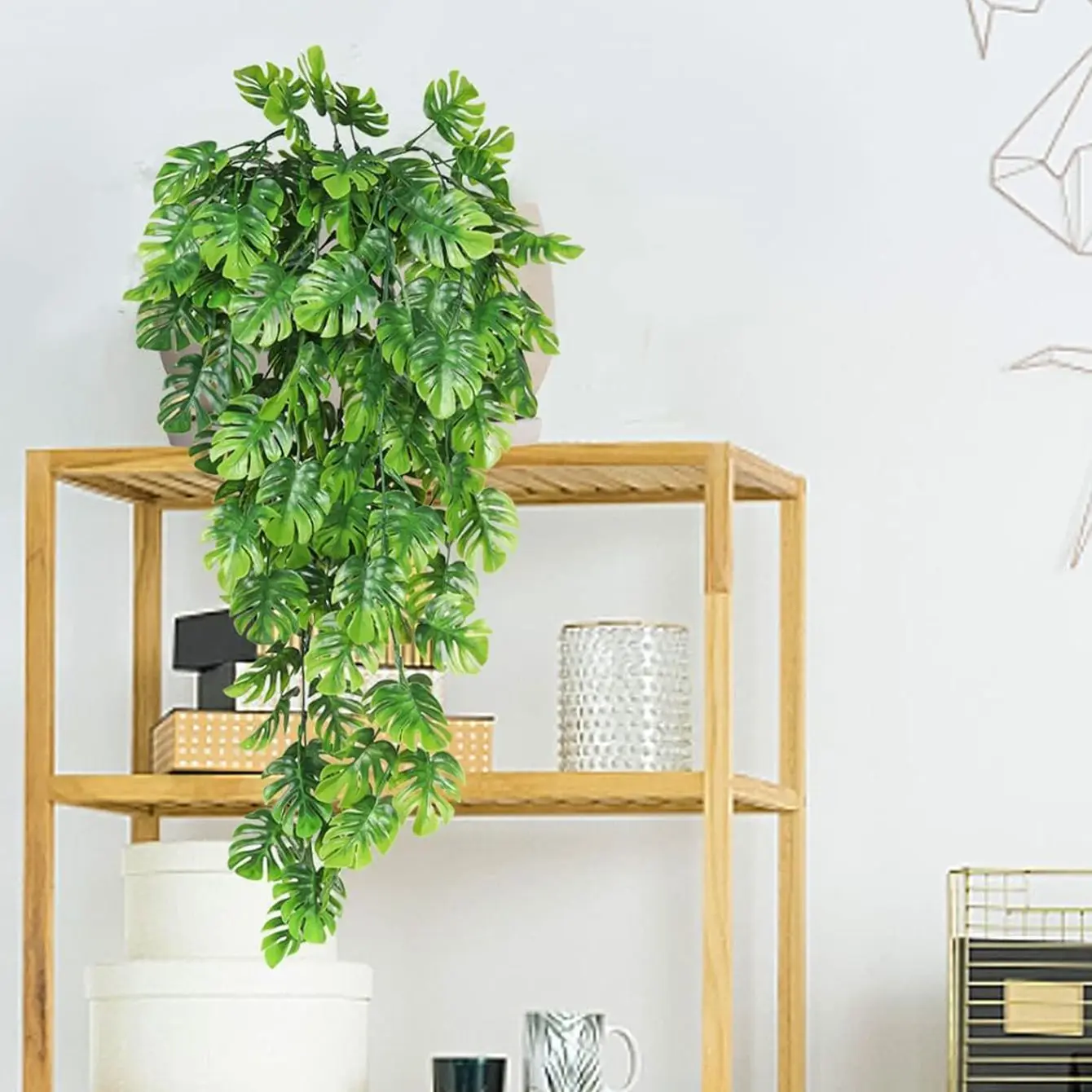 Künstliche Pflanze Plastik-Schildkrötenblatt Hochzeitskranz Bogen Heim Zimmer Tisch Outdoor Garten Hof Wandbehang Rattan DIY Geschenk Dekoration