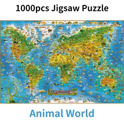 75*50cm Wooden Jigsaw Puzzle 1000PCS Animal World Adult Stress Relief Children Educational Entertainment Toys Christmas Gift