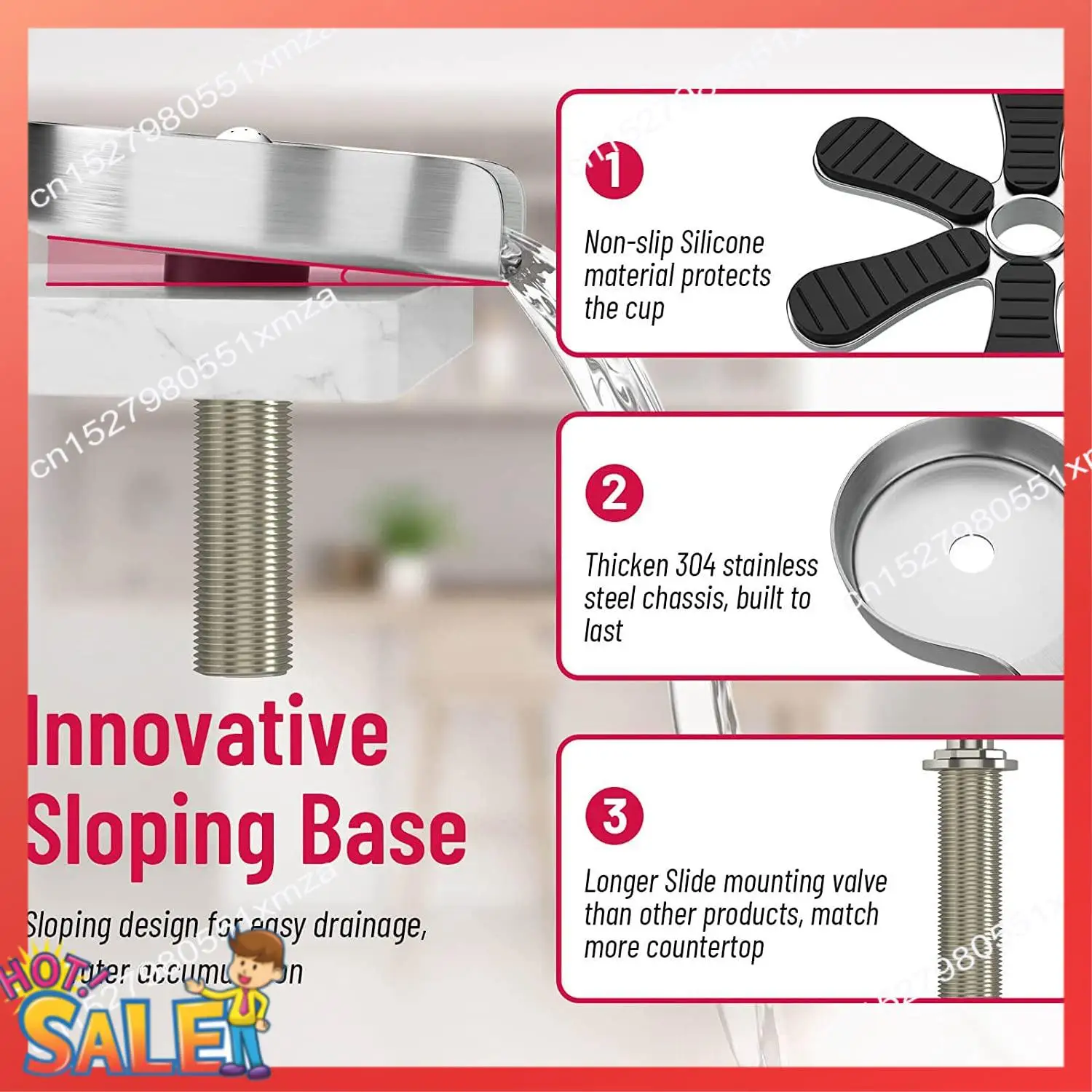 

ABCL кухонная мойка, стеклянный ополаскиватель, кран, стеклянная ополаскиватель для кухонных раковин, мойка для чашек из нержавеющей стали, мойка для детских бутылочек, чашка