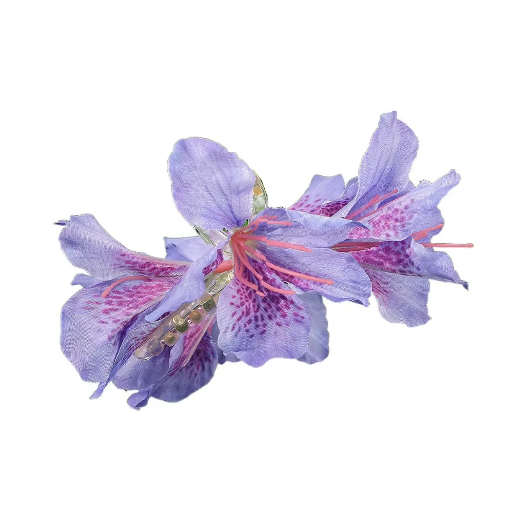 

Vivid Canna Flower Hair Claw Comfortable To Wear Convenient Artificial Floral Headwear Ornament Practical Styling Hair Crab