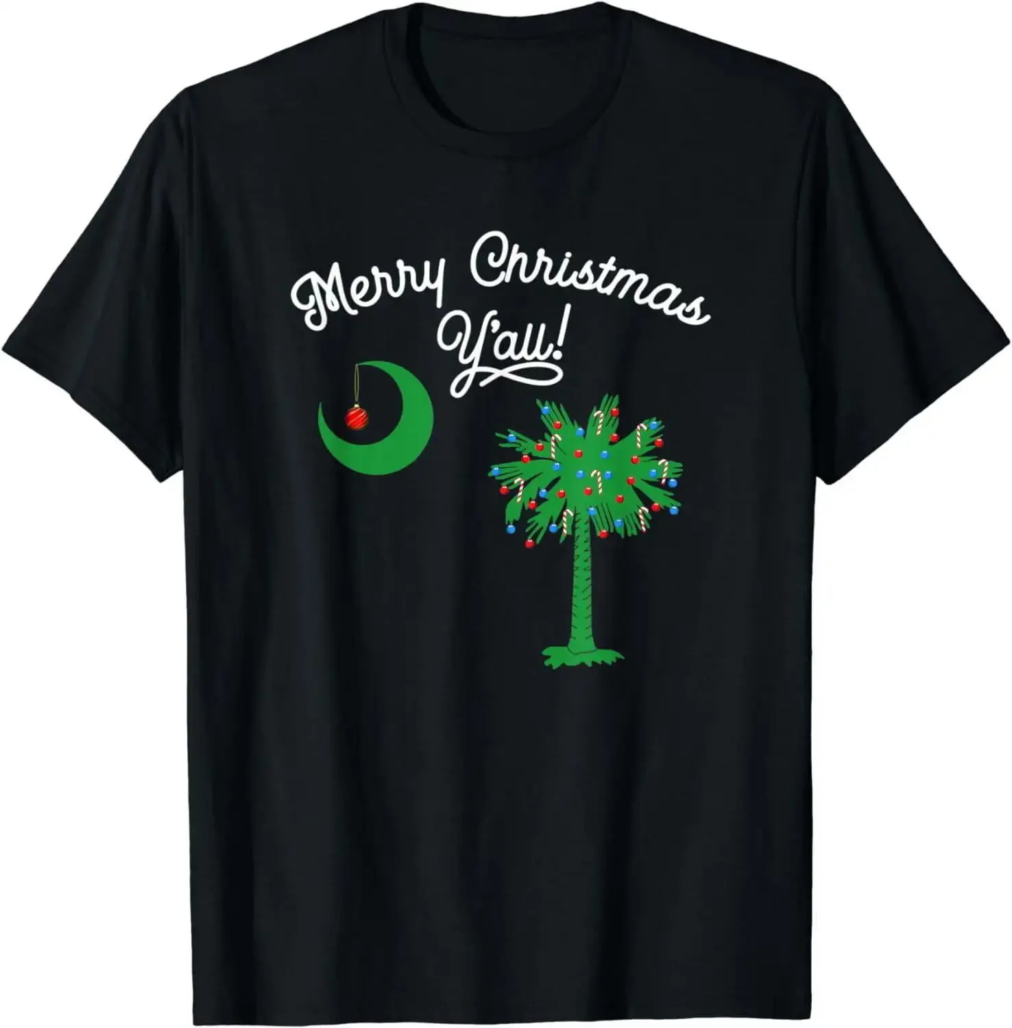 South Carolina Palmetto Tree Merry Christmas Y'all T-Shirt