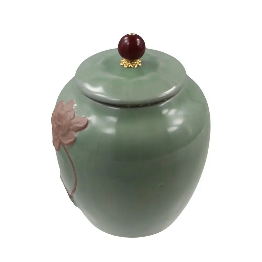 

Easy To Clean Ceramic Tea Jar Vintage Chinese Food Storage Container Porcelain with Lid Coffee Canisters Kitchen Canisters