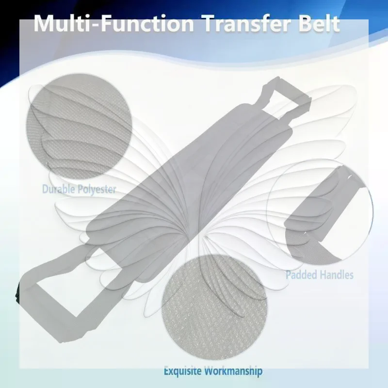 Patient Transfer Lift Sling Heavy Duty Non Slip Padding Adjustable Medical Mobility Aid for Disabled Senior Home Care