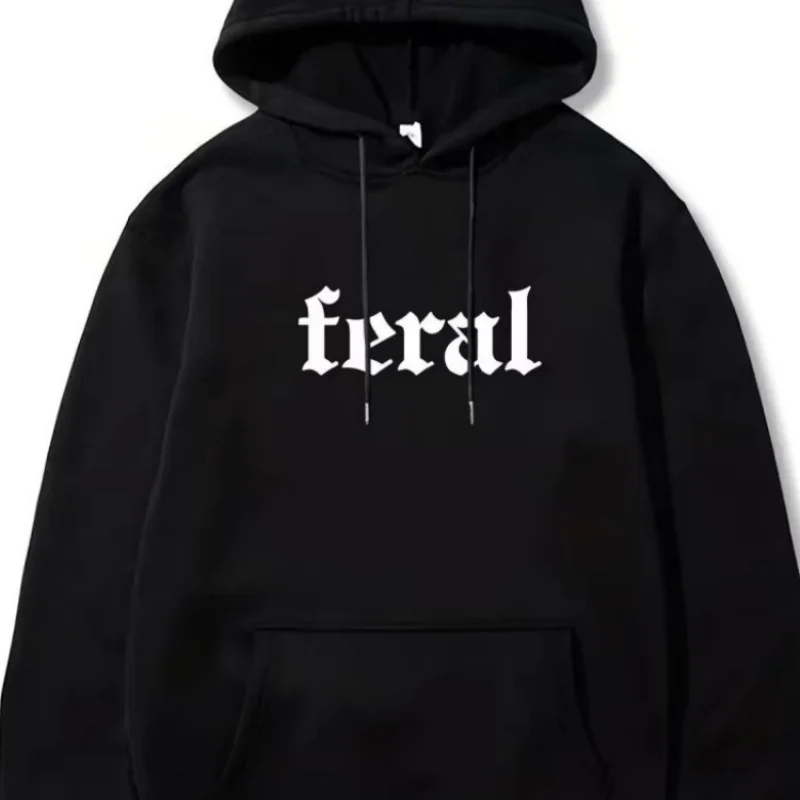 سويت شيرت رجالي مريح بغطاء للرأس وأكمام طويلة كاجوال بطباعة أمامية + جيوب - توصيل سريع في الولايات المتحدة، أزياء يومية للرجال