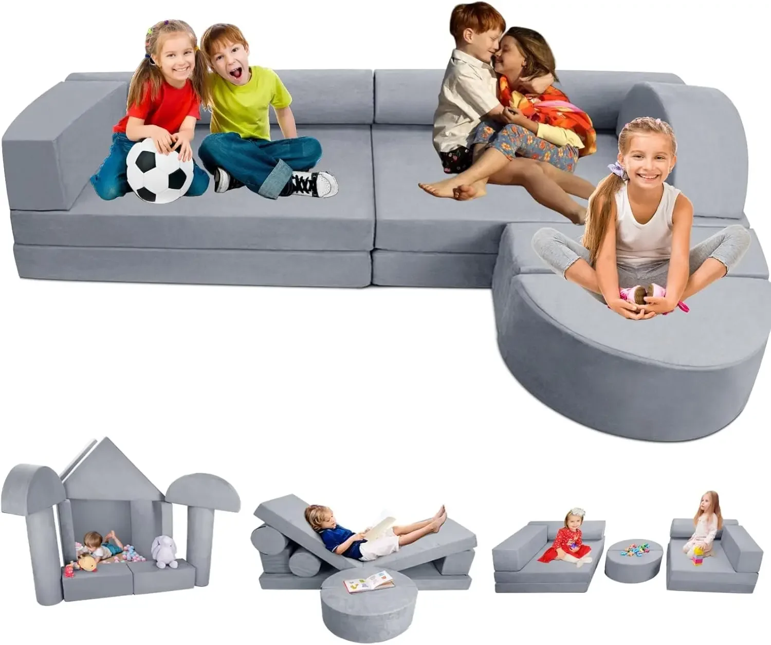 Kids Toddler Teens, Premium Kids Sofa for Boys Girls, Ideal DIY Gift for Creativing Playroom Couch for Playroom Bedroom Nursery,