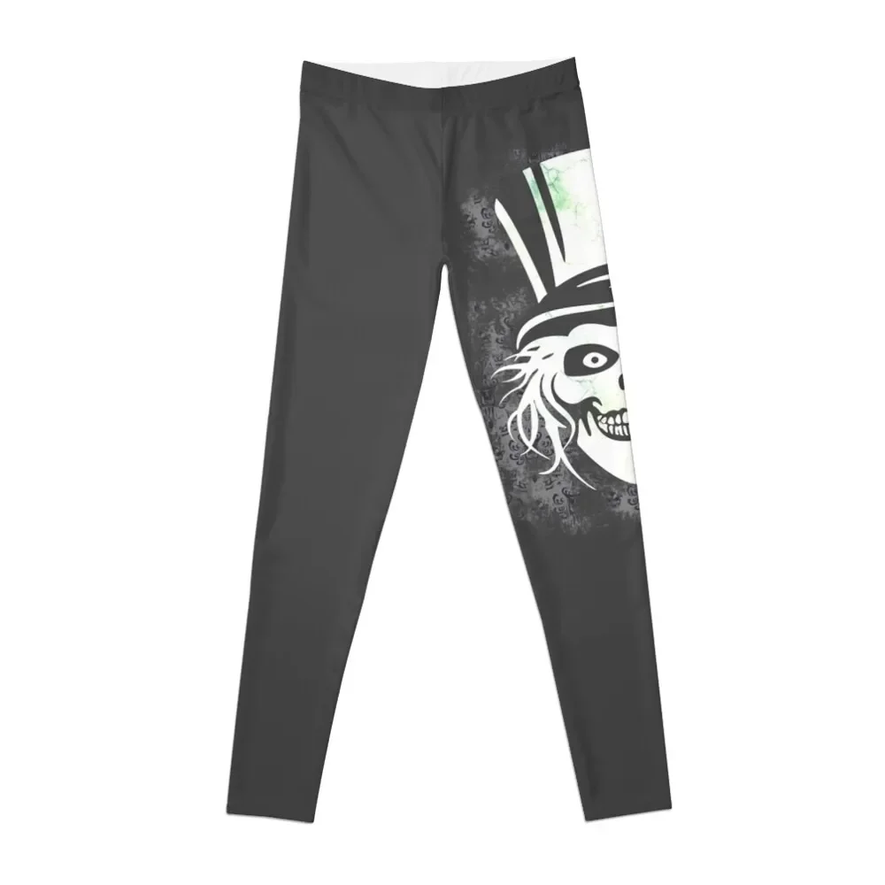 

HATBOX GHOST WITH GRUNGY HAUNTED MANSION WALLPAPER Leggings Sports pants woman Clothing fitness Womens Leggings