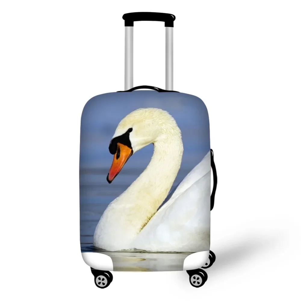 White Swan Print Travel Accessories Suitcase Protective Covers 18-32 Inch Elastic Luggage Dust Cover Case Stretchable Protector