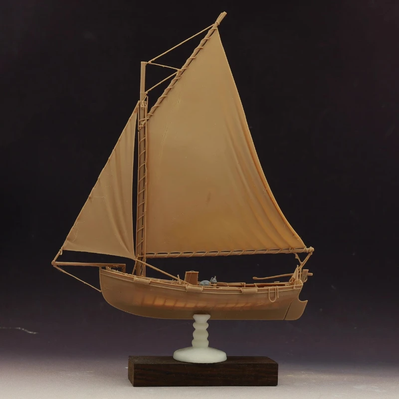 Full Rib One-piece Fishing Boat Model Kit with Sail and Mast Precision Boat Hand-assembled Ship Model Multiple Scales Optional