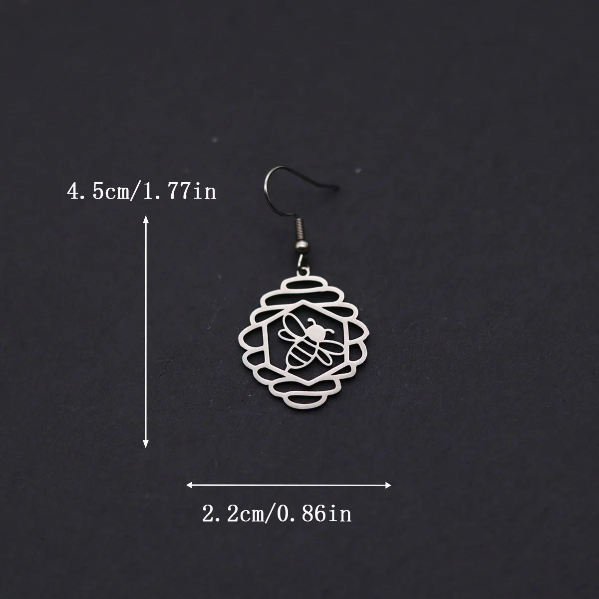 Kinitial New Fashion Cutout Honeycomb Bee Charming Drop Dangle Earrings For Lady Women Jewelry Gift