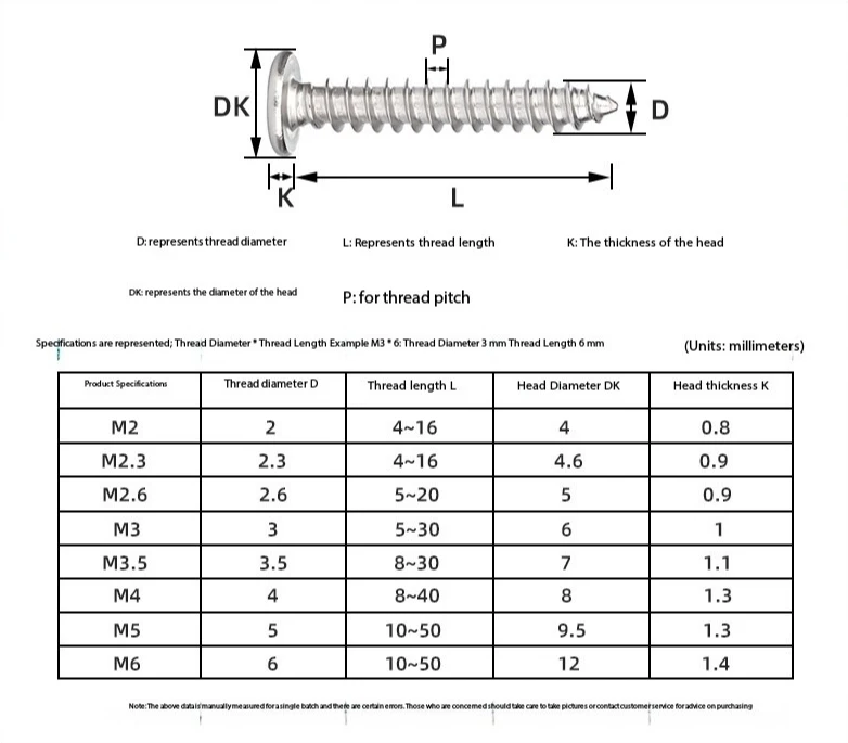 Black 304 Stainless Steel Phillips Bolts M1.2~M4 Ultra Thin Super Low Cross Flat Wafer Head Self Tapping Wood Screw