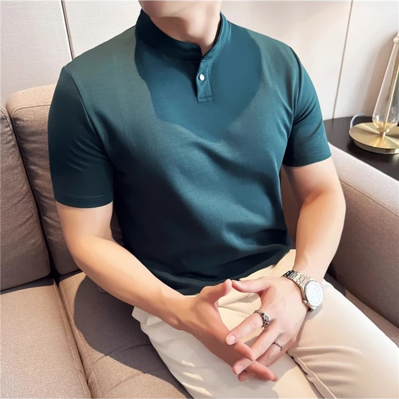 

Мужская рубашка-поло с защитой от ультрафиолета Ice-Feel из смеси хлопка и кашемира ​ ​ Воротник Хенли и дышащая ткань ​ ​ | ​ ​ Черный/Белый/Глубокий Зеленый