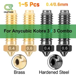 Anycubic Kobra 3 For 0.4/0.6mm Volcano Nozzle High Quality Brass Plated Copper 3D Printer Parts Extruder Head Nozzles