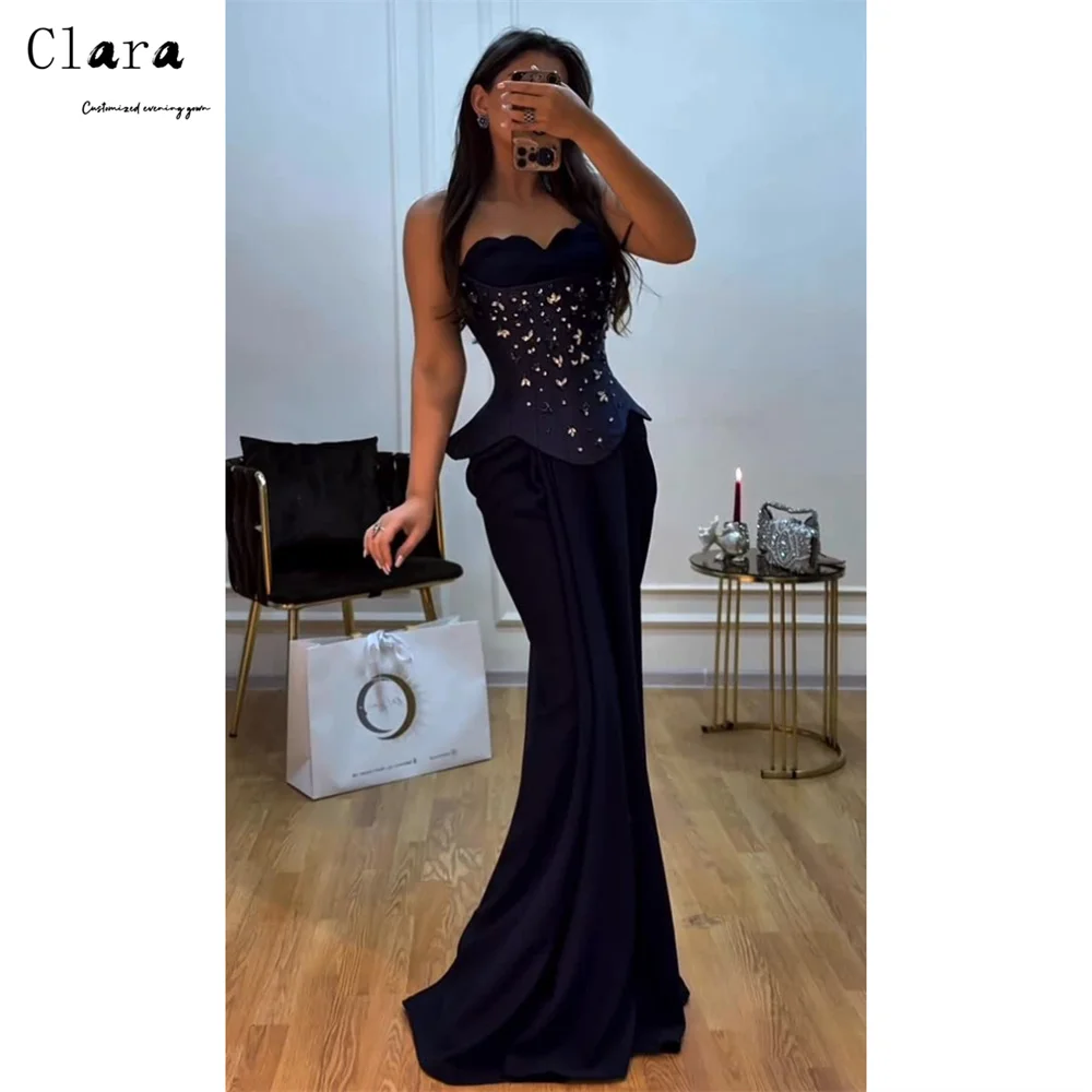 

Clara Custom Black Fishtail Rhinestone Sweetheart Gala Dresses Elegant Evening Party Dresses Luxury 2026 Formal & Evening Gowns