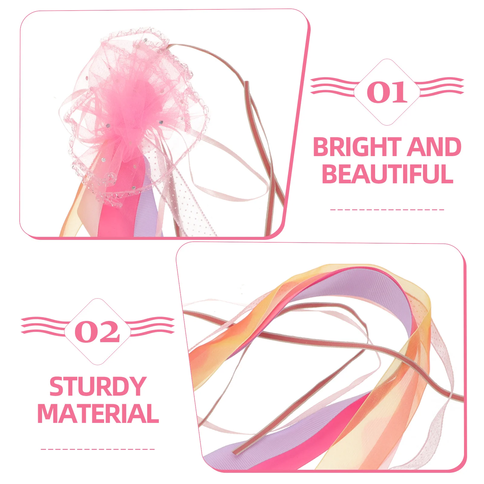 

Bicycle Tassel Ribbon Handlebar Streamers Easy Mount Durable Flutter Wind Riding Fun Stylish Bright Decorative Bike Accessory