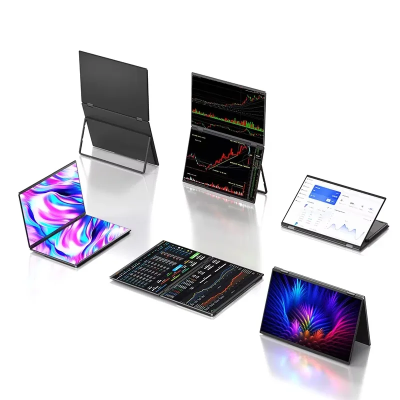 Dual 16 Inch QHD Gaming Stock Trading Laptop Screen Extender 2.5K LCD Display IPS Triple  Foldable Portable
