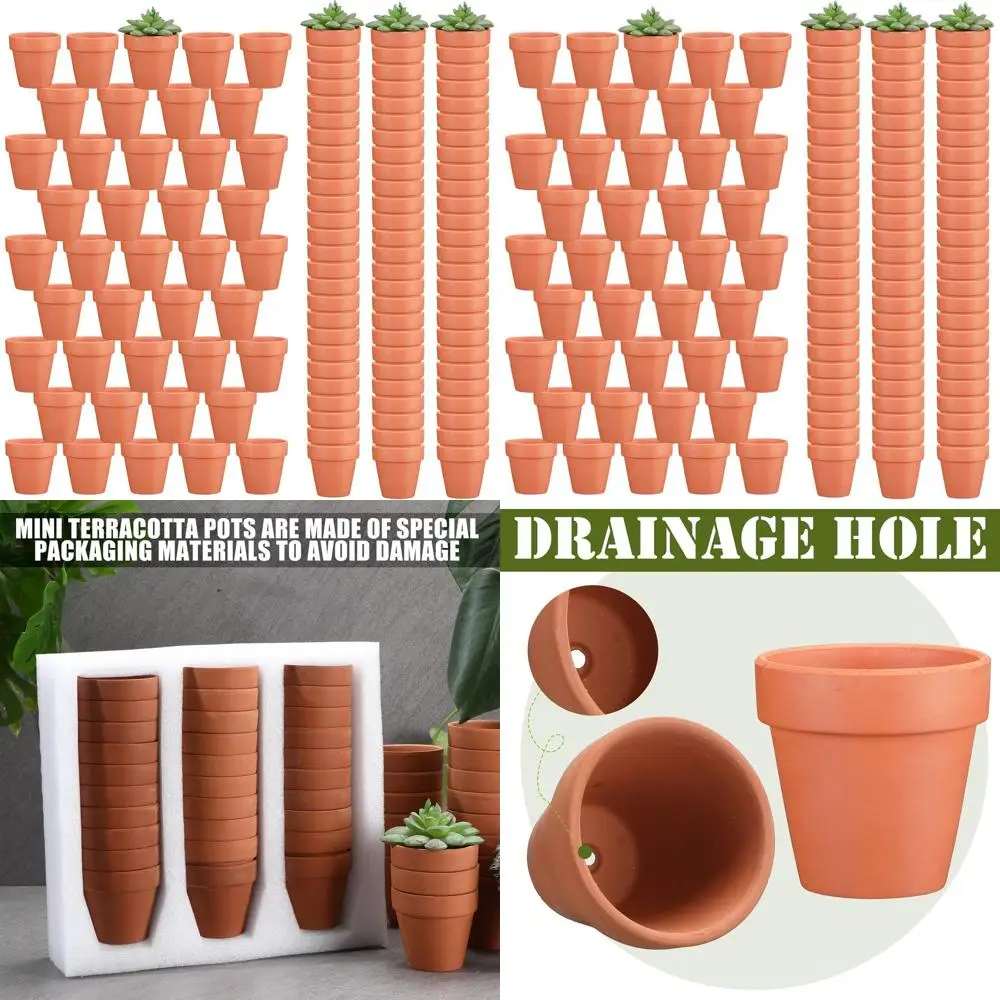 

Набор из 120 мини-горшков из терракоты диаметром 3 дюйма с дренажем для суккулентов и растений — идеально подходят для домашнего и уличного садоводства, а также для DIY-проектов.