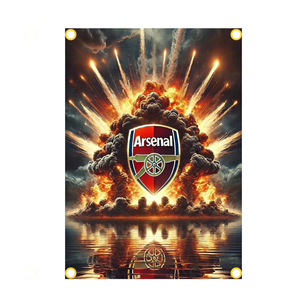 printed football enthusiast home decoration hanging flags football decoration banners football match support banners for Arsenal