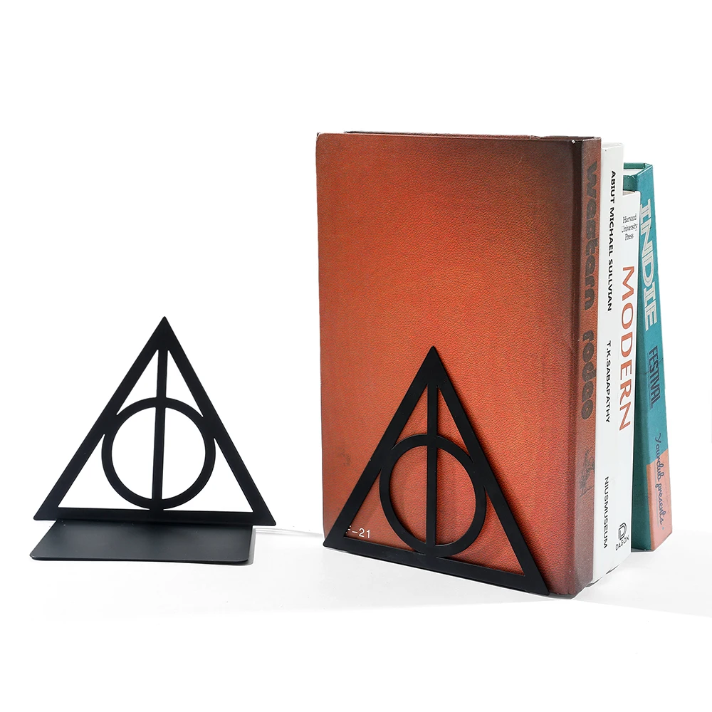 

Металлический треугольный держатель для книг Movie Magic Academy, тяжелый настольный фан-образный держатель для книг, железный держатель для книг для дома и офиса