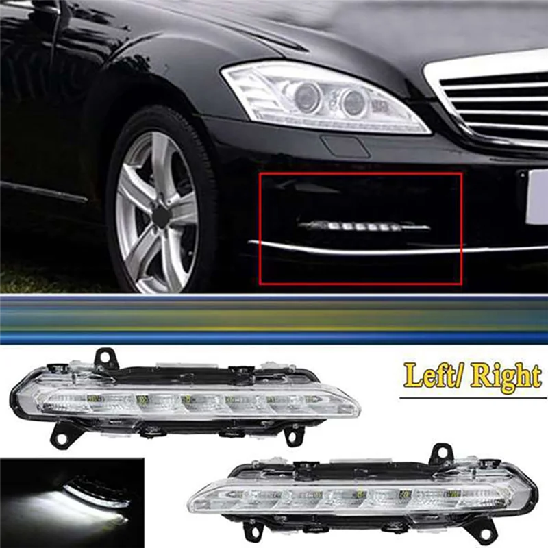 

1Pair Front LED Daytime Running Light A2218201756/A2218201856 For Mercedes S-Class W221 09-13 S350 S500 C250 C350 GLK350