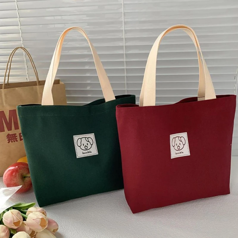 Bolsa de lona de grande capacidade para mulheres, bolsa de ombro simples S