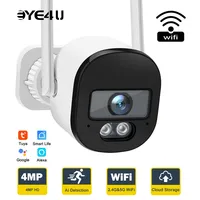 Tuya-cámara de seguridad tipo bala, videocámara de 4MP, 2,4G/5G, WiFi, 2K, para exteriores, SmartLife, Mini cámara de vigilancia CCTV, Alexa y Google Home
