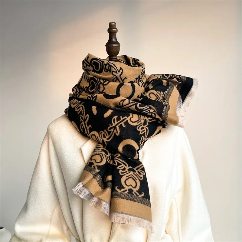 New winter imitation cashmere scarf thickened women's scarf Korean version fashionable versatile shawl double-sided warm