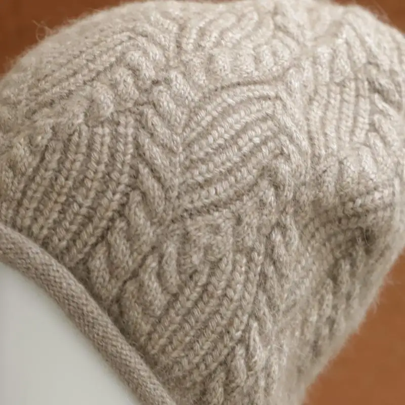 2026 Neue Y2K Herbst-Winter Warme Wollmütze für Damen, Modische Vintage-Kaninchenfellmütze, Vielseitige Faltbare Strickmütze – Detail 11