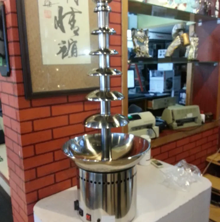 Large 7 Tiers Commercial Chocolate Fountain Machine Electric Chocolate Waterfall Machine Household Party Use Stainless Steel