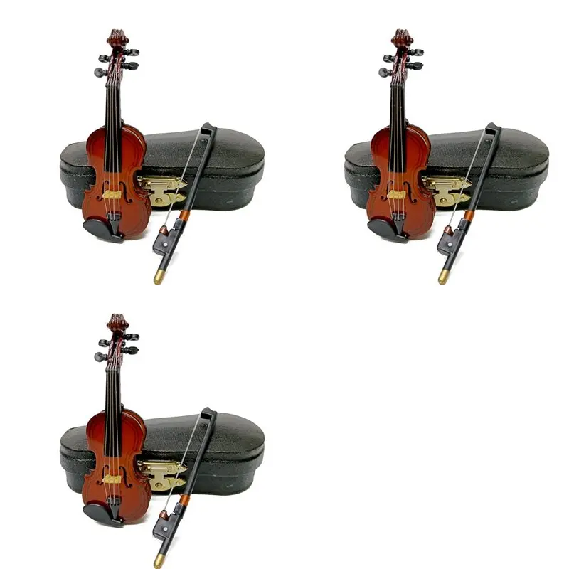 【special】3pcs-8cm-mini-musical-instruments-violin-model-ornaments-home-accessories-birthday-craft-gifts