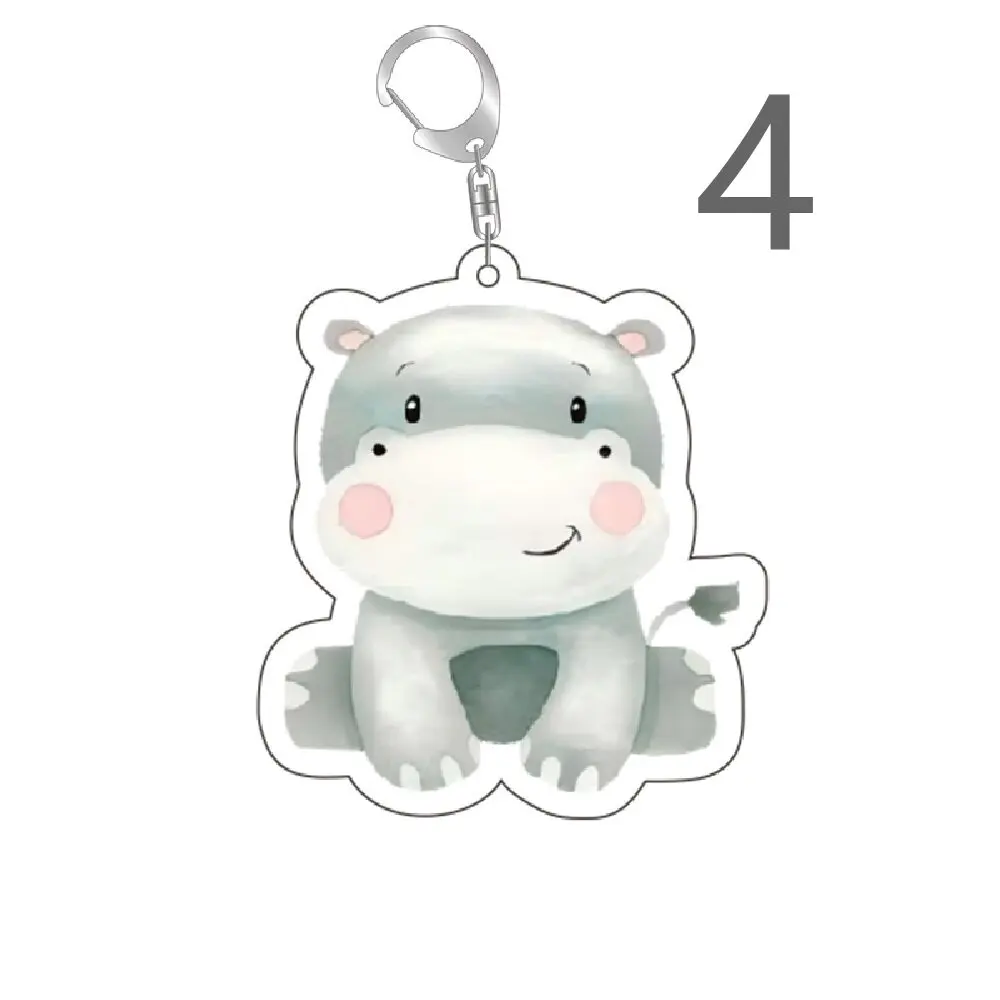 Jungle Animal Safari Theme keychains lion Giraffe Elephant Keychain Decor Birthday Party Gift keyring Bag Ornament Charm Pendent
