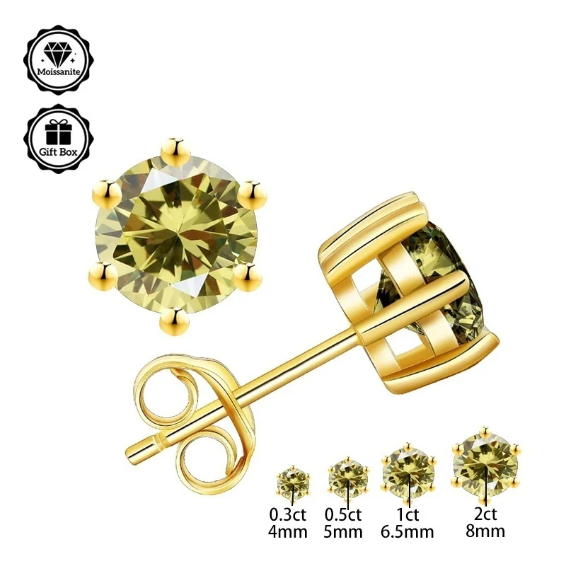 LAMVOICE مجوهرات للنساء/أقراط مرصعة بـ 0.6-4 قيراط الزيتون مويسانيتي هيبوالرجينيك أقراط هدية الكريسماس للنساء