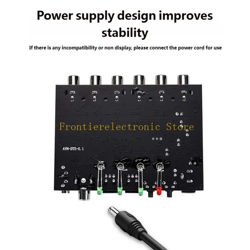 G8DB Portable Sound Conversion Device Processing Digital Inputs to Output Analog 5.1 or Stereo Sound Featuring Multiple Port