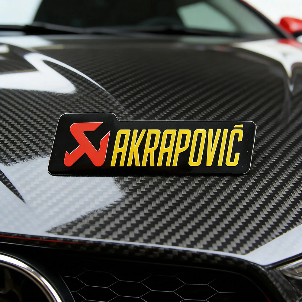 For Akrapovic Motorcycle Exhaust Pipe Stickers Metal Aluminum Emblem Decals Bike Muffler Logo Badge Motorbike Accessories image 3
