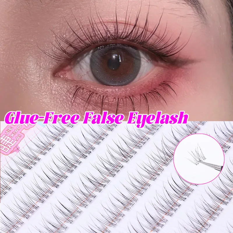 

8-10mm Mink Fish Tail Cluster False Eyelash Natural Volume No Need Glue Faux Eyelashes Extension Individual Lashes Eyes Makeup =
