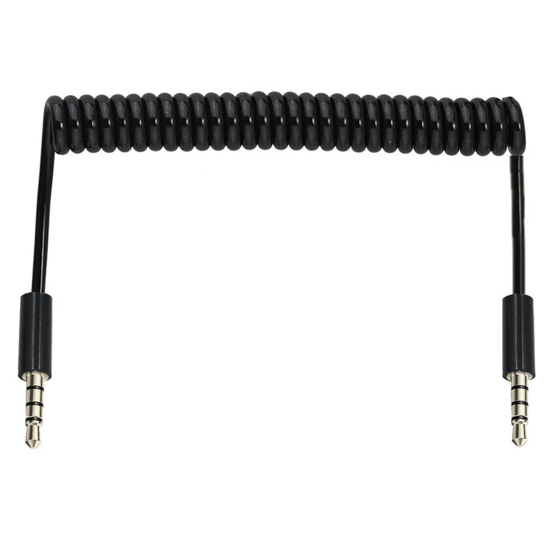 1m 3m 3.5mm Male To Male  Jack 4 Pole Male to Female Extension Aux Audio Spring Spiral Coiled Cable