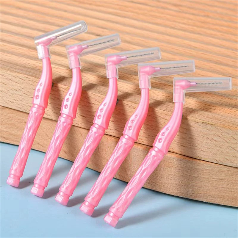 Escova Interdental para Ortodontia, Limpeza entre os Dentes, Higiene Oral Dentária, Microbrush, Mini Escova com Tampa Contra Poeira, 10Pcs