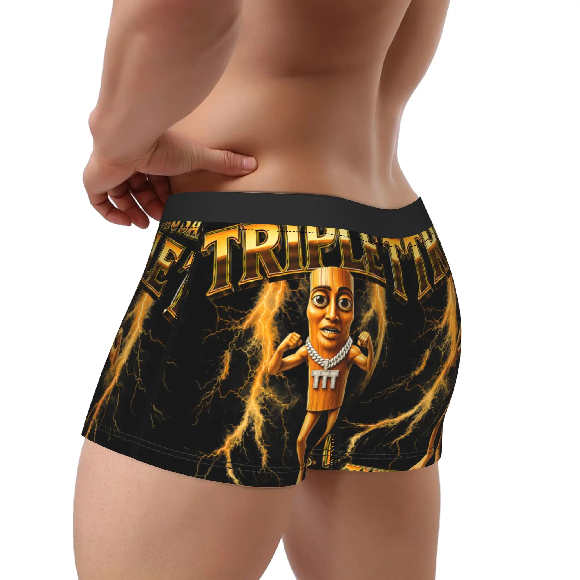 Funny Tung Tung Tung Sahur Triple T Viral Memes Underwear Men's Underpants Custom DIY Funny Boxershorts Trenky Shorts Briefs