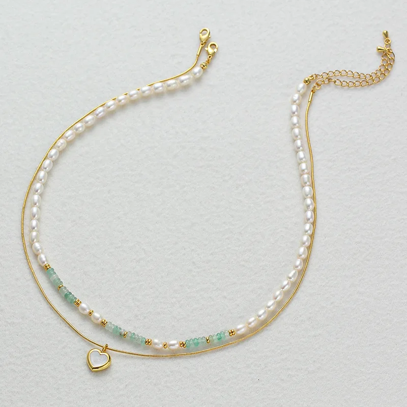 

Женское Ожерелье с двойным пресноводным жемчугом